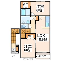 松橋駅 徒歩28分 2階の物件間取画像